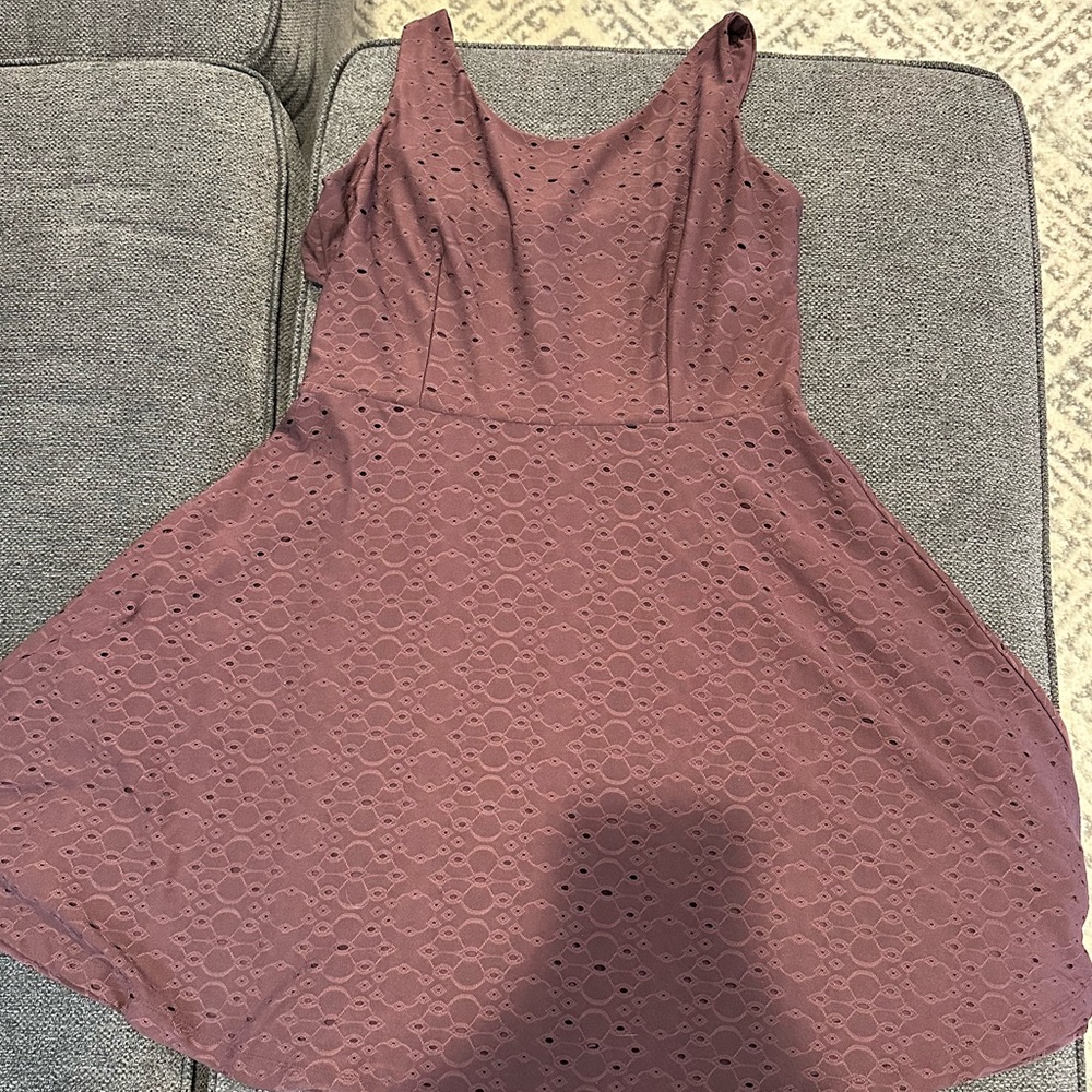 LOFT Mauve Textured Mini Dress